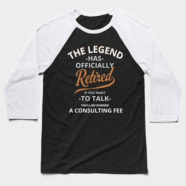 The Legend Has Officially Retired Funny Retirement T-Shirt Funny Retirement Gifts. Cool Retirement T-Shirts. Baseball T-Shirt by Emouran